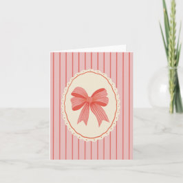 Cartes Pour Fêtes Annuelles Grandmillénaire rose & rouge Bow Blank Folk Xmas
