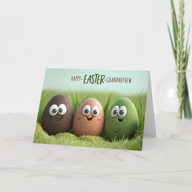 Cartes Pour Fêtes Annuelles Grandnephew OEufs de Pâques et Humour stupide (Devant)
