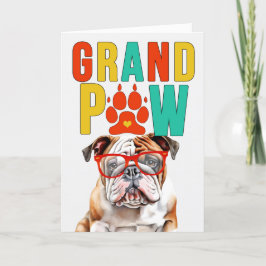 Cartes Pour Fêtes Annuelles GrandPAW Anglais Bulldog GrandDOG Grand-parents Da
