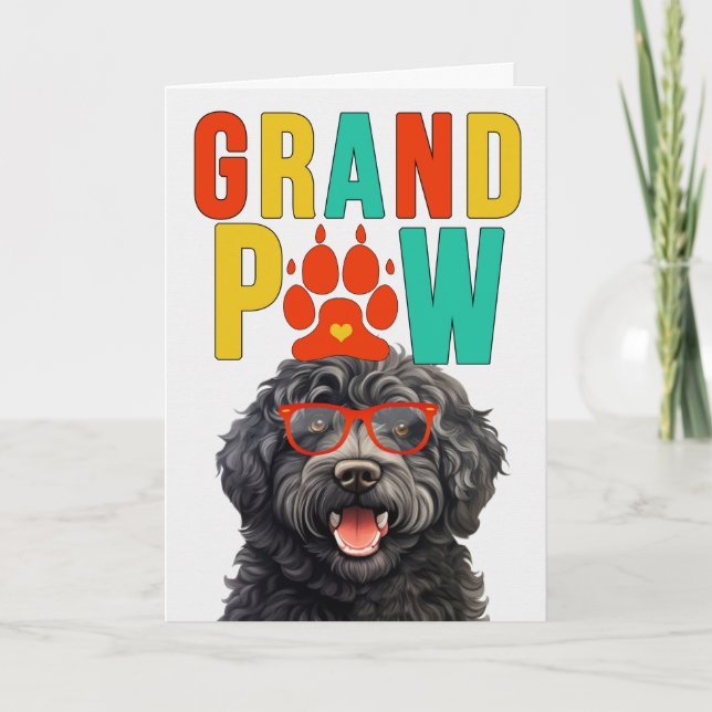 Cartes Pour Fêtes Annuelles GrandPAW Barbet GrandDOG Grand-parents Day (Devant)