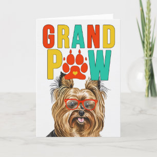 Cartes Pour Fêtes Annuelles GrandPAW Biewer Terrier GrandDOG Grand-parents Day