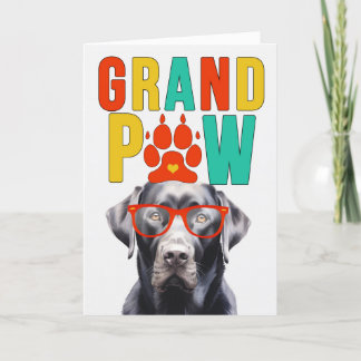Cartes Pour Fêtes Annuelles GrandPAW Black Labrador GrandDOG Grand-parents Day