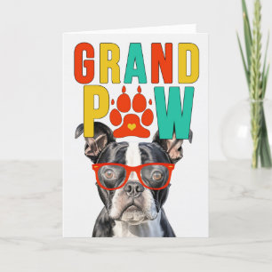 Cartes Pour Fêtes Annuelles GrandPAW Boston Terrier GrandDOG Grand-parents Day