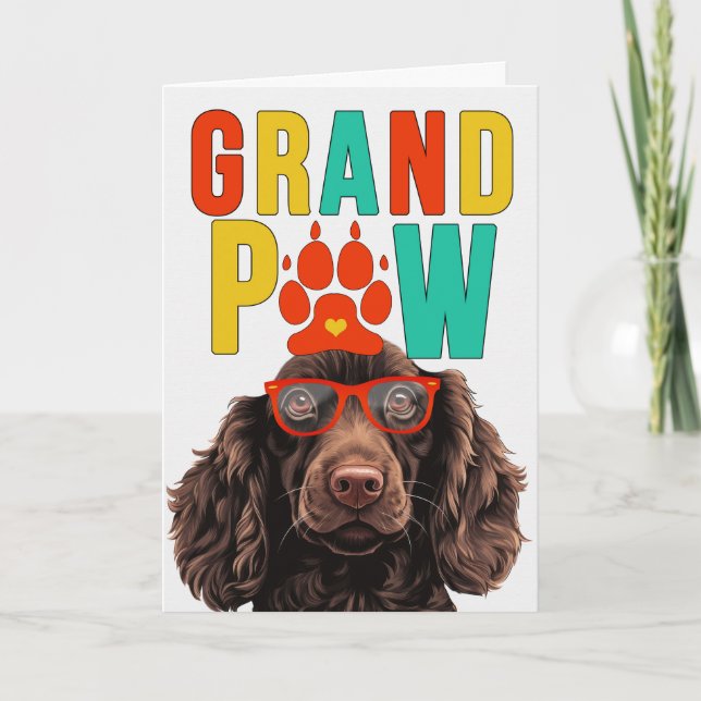 Cartes Pour Fêtes Annuelles GrandPAW Boykin Spaniel GrandDOG Grand-parents Day (Devant)