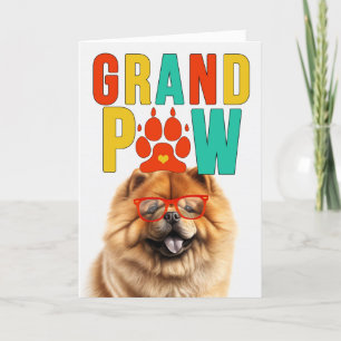 Cartes Pour Fêtes Annuelles GrandPAW Chow Chow Chien GrandDOG Grand-parents Da