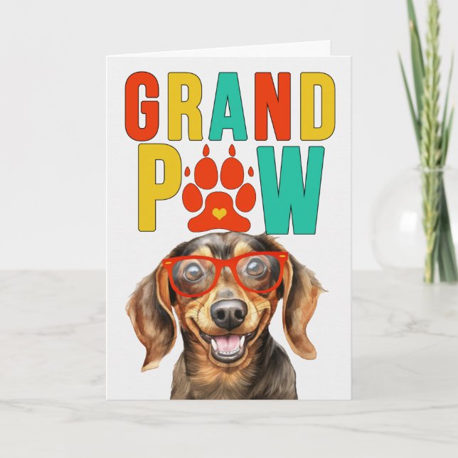 Cartes Pour Fêtes Annuelles GrandPAW Dachshund GrandDOG Grand-parents Day (Devant)