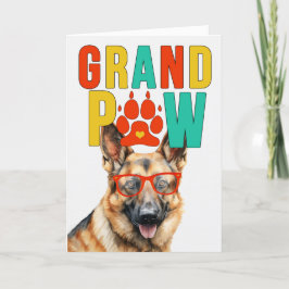 Cartes Pour Fêtes Annuelles GrandPAW German Shepherd GrandDOG Grand-parents Da