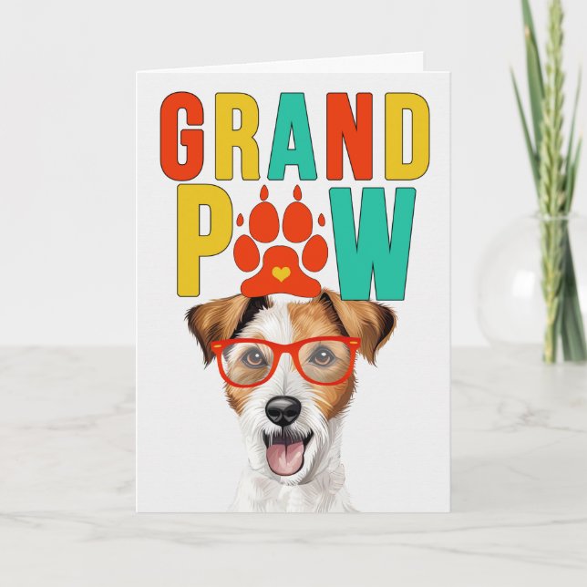 Cartes Pour Fêtes Annuelles GrandPAW Jack Russell GrandDOG Grand-parents Day (Devant)