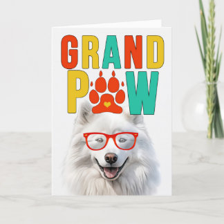 Cartes Pour Fêtes Annuelles GrandPAW Samoyed GrandDOG Grand-parents Day