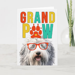 Cartes Pour Fêtes Annuelles GrandPAW Sheepdog GrandDOG Grand-parents Day