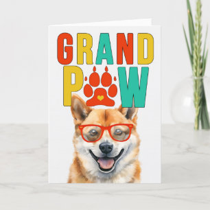 Cartes Pour Fêtes Annuelles GrandPAW Shiba Inu GrandDOG Grand-parents Day