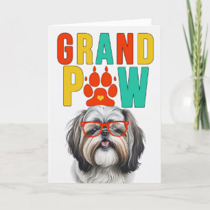 Cartes Pour Fêtes Annuelles GrandPAW Shih Tzu GrandDOG Grandparents Day
