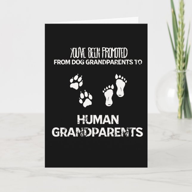 Cartes Pour Fêtes Annuelles Grands-parents de chien promus Grands-parents huma (Devant)