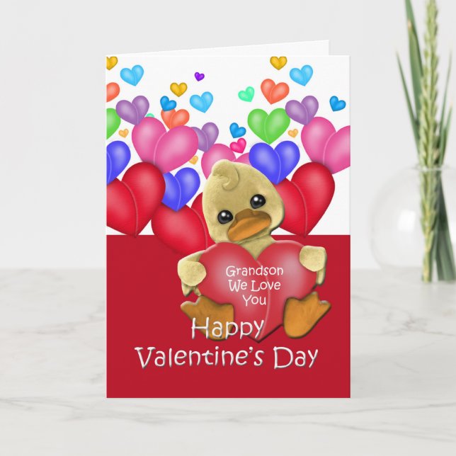 Cartes Pour Fêtes Annuelles Grandson Ducky Valentine (Devant)
