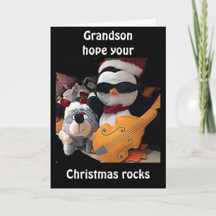 CARTES POUR FÊTES ANNUELLES GRANDSON-H0PE Y0UR CHRITMAS "R0CKS"