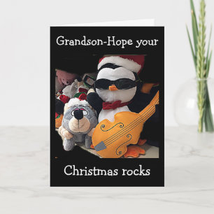 CARTES POUR FÊTES ANNUELLES GRANDSON-H0PE Y0UR NOËL "R0CKS"