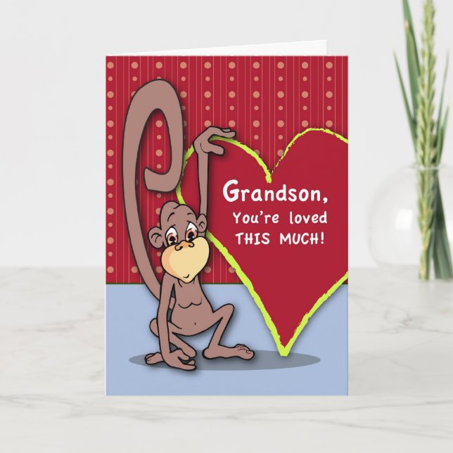 Cartes Pour Fêtes Annuelles Grandson Monkey Valentine (Devant)