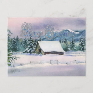 Cartes Pour Fêtes Annuelles GRANGE d'HIVER de JOYEUX NOËL par SHARON SHARPE