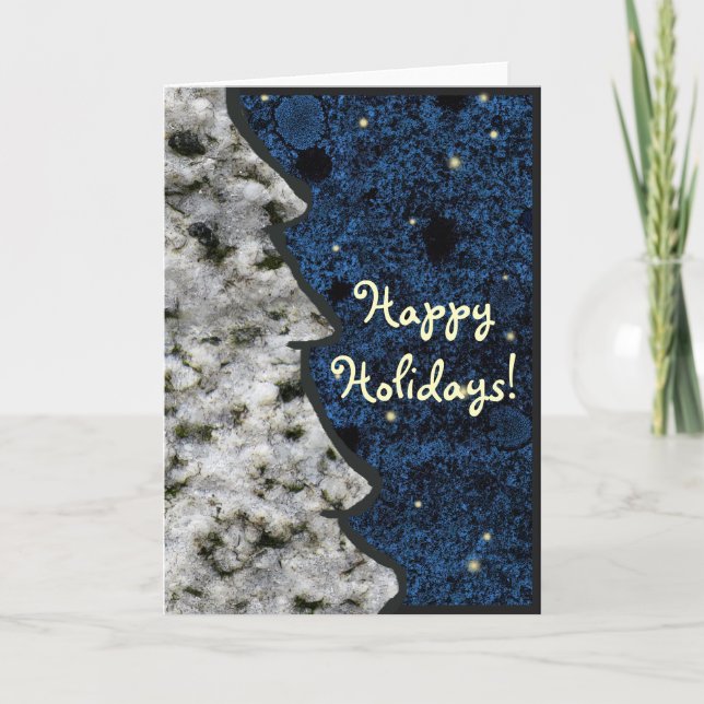 Cartes Pour Fêtes Annuelles Granite Rock texture saisonnière Bleu Joyeux vacan (Devant)