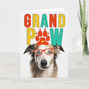 Cartes Pour Fêtes Annuelles GranPAW Borzoi Chien Funny Grand-parents Day