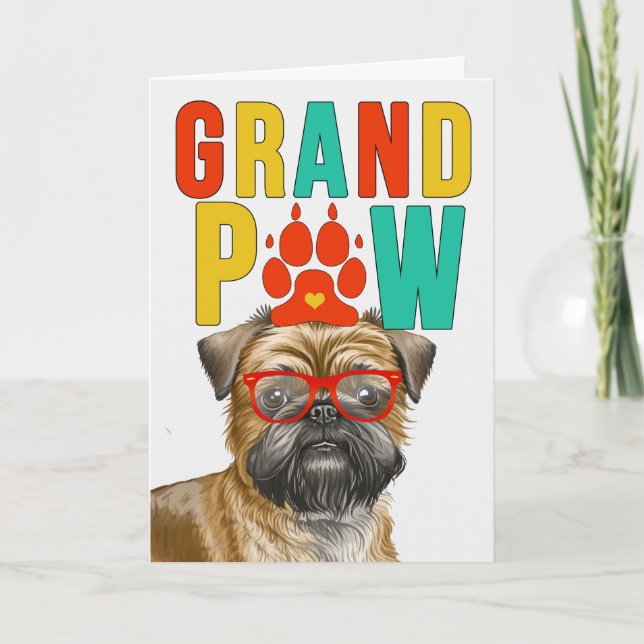 Cartes Pour Fêtes Annuelles GranPAW Bruxelles Griffon Funny Grandparents Day (Devant)