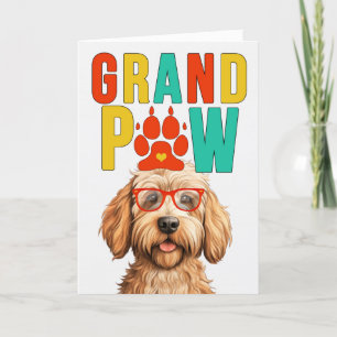 Cartes Pour Fêtes Annuelles GranPAW Caramel Labradoodle Funny Grand-parents Da