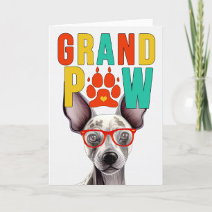 Cartes Pour Fêtes Annuelles GranPAW Hairless Terrier Funny Grand-parents Day