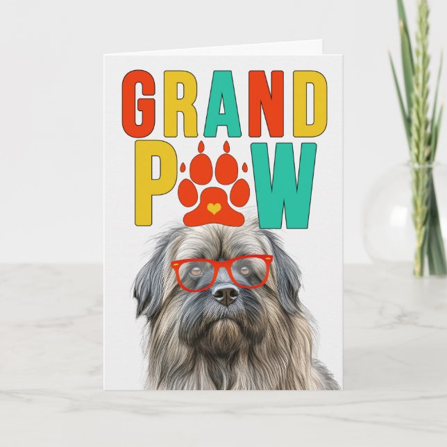 Cartes Pour Fêtes Annuelles GranPAW Pyrénées Berger Funny Grand-parents Day (Devant)