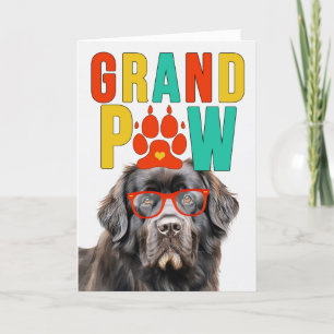 Cartes Pour Fêtes Annuelles GranPAW Terre-Neuve Chien amusant Fête des grands-