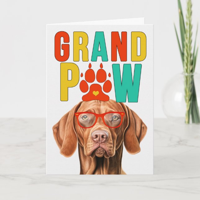 Cartes Pour Fêtes Annuelles GranPAW Vizsla Chien Funny Grand-parents Day (Devant)