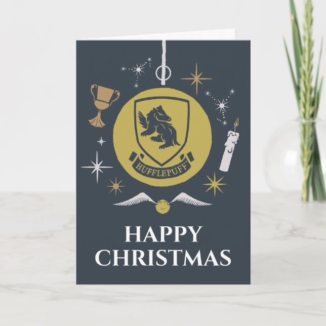 Cartes Pour Fêtes Annuelles Graphique Bauble de Noël HUFFLEPUFF™ (Devant)