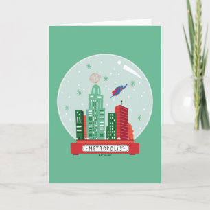 Cartes Pour Fêtes Annuelles Graphique de la boule à neige Superman Metropolis
