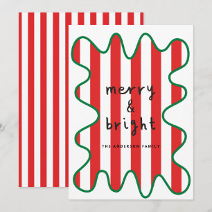 Cartes Pour Fêtes Annuelles Graphique moderne minima Noël rouge et blanc