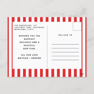 Cartes Pour Fêtes Annuelles Graphique moderne minima Noël rouge et blanc