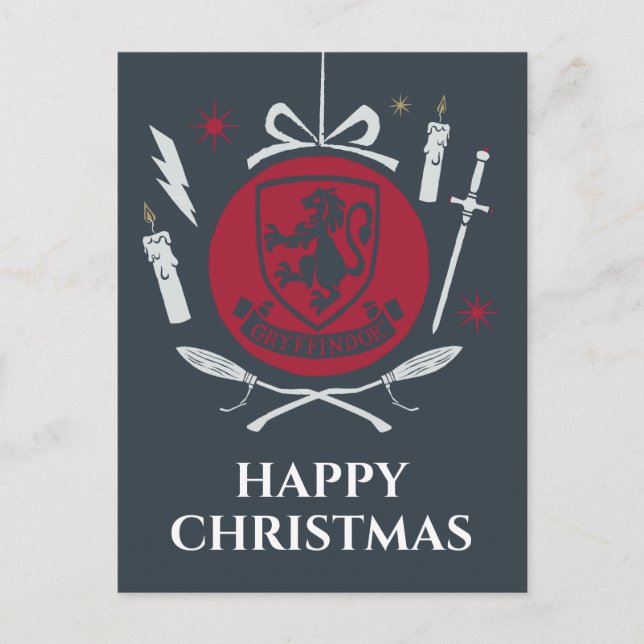 Cartes Pour Fêtes Annuelles Graphisme de boule de Noël GRYFFINDOR™ (Devant)