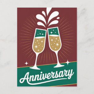 Cartes Pour Fêtes Annuelles Graphisme rétro d'anniversaire avec du champagne p