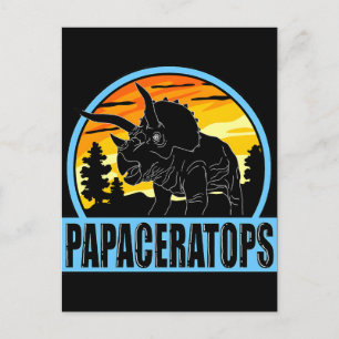 Cartes Pour Fêtes Annuelles Graphisme silhouette noire de dinosaure Triceratop