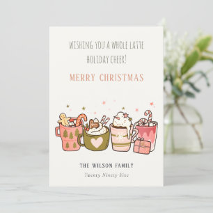 Cartes Pour Fêtes Annuelles Gras Drôle Café en latte entier Joyeux Noël