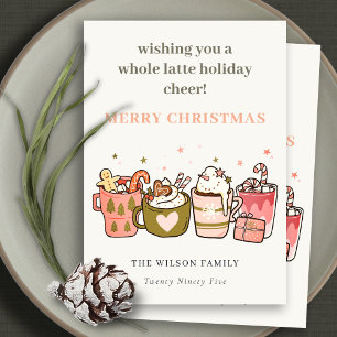 Cartes Pour Fêtes Annuelles Gras Drôle Café en latte entier Joyeux Noël