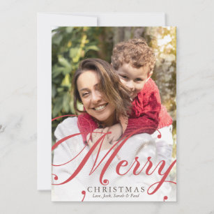 Cartes Pour Fêtes Annuelles Gras Joyeux Noël Photo Holiday Card