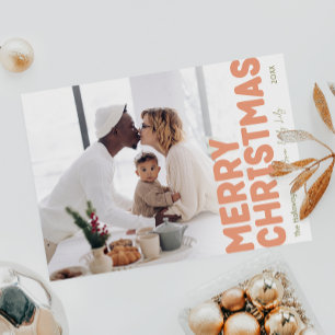 Cartes Pour Fêtes Annuelles Gras moderne Joyeux Noël Plein Photo