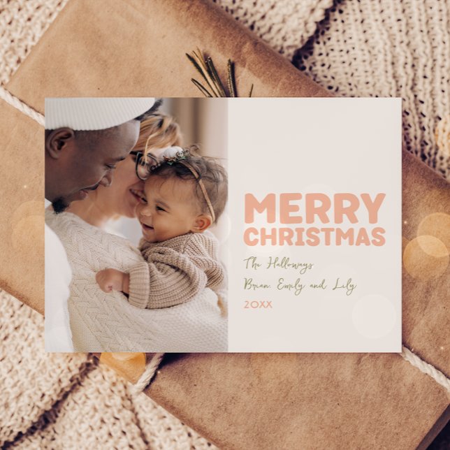 Cartes Pour Fêtes Annuelles Gras moderne Joyeux Noël une photo (Créateur téléchargé)