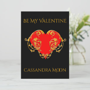 Cartes Pour Fêtes Annuelles Gras Romantique Saint Valentin Rouge Goth Coeur