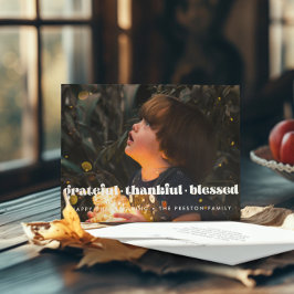 Cartes Pour Fêtes Annuelles Grateful Thanksgiving famille