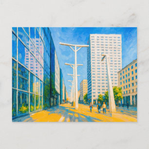 Cartes Pour Fêtes Annuelles Gratte-ciel et vie de rue - Peinture à l'huile de 