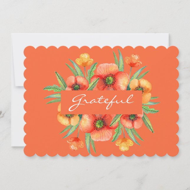 Cartes Pour Fêtes Annuelles Gratuit Fleur sauvage Orange Thanksgiving (Devant)