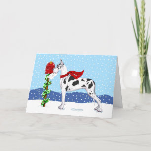 Cartes Pour Fêtes Annuelles Great Dane Christmas Mail Arlequin