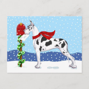Cartes Pour Fêtes Annuelles Great Dane Christmas Mail Arlequin