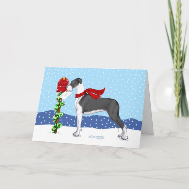 Cartes Pour Fêtes Annuelles Great Dane Christmas Mail Mantle UC (Devant)