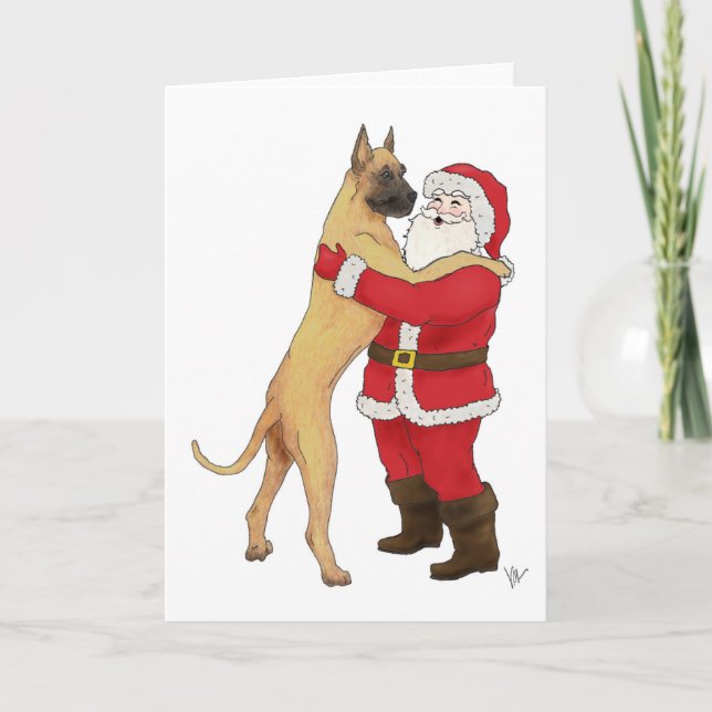 Cartes Pour Fêtes Annuelles Great Dane Jowly voeux de Noël (Devant)